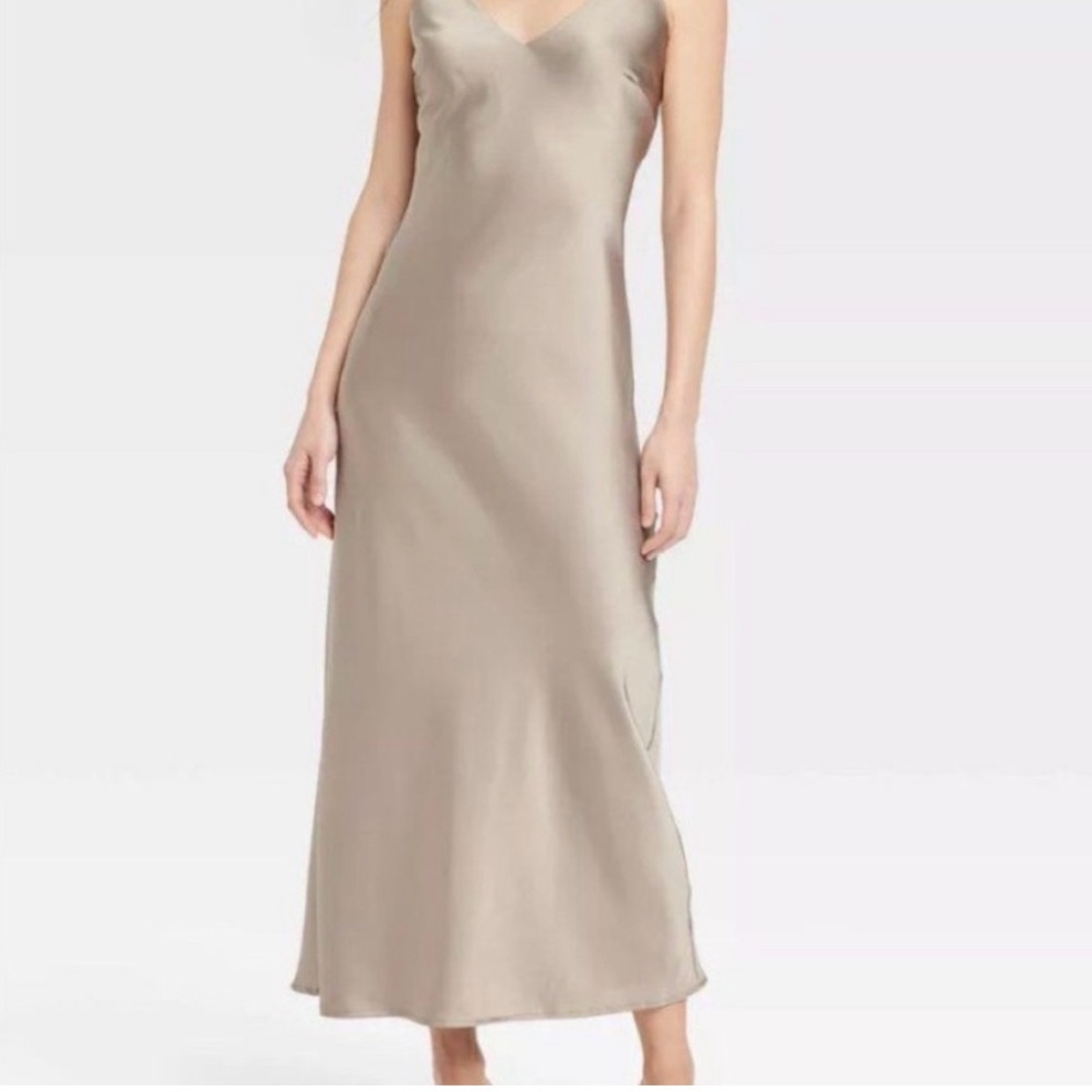 a new day Taupe Slip Midi Dress
